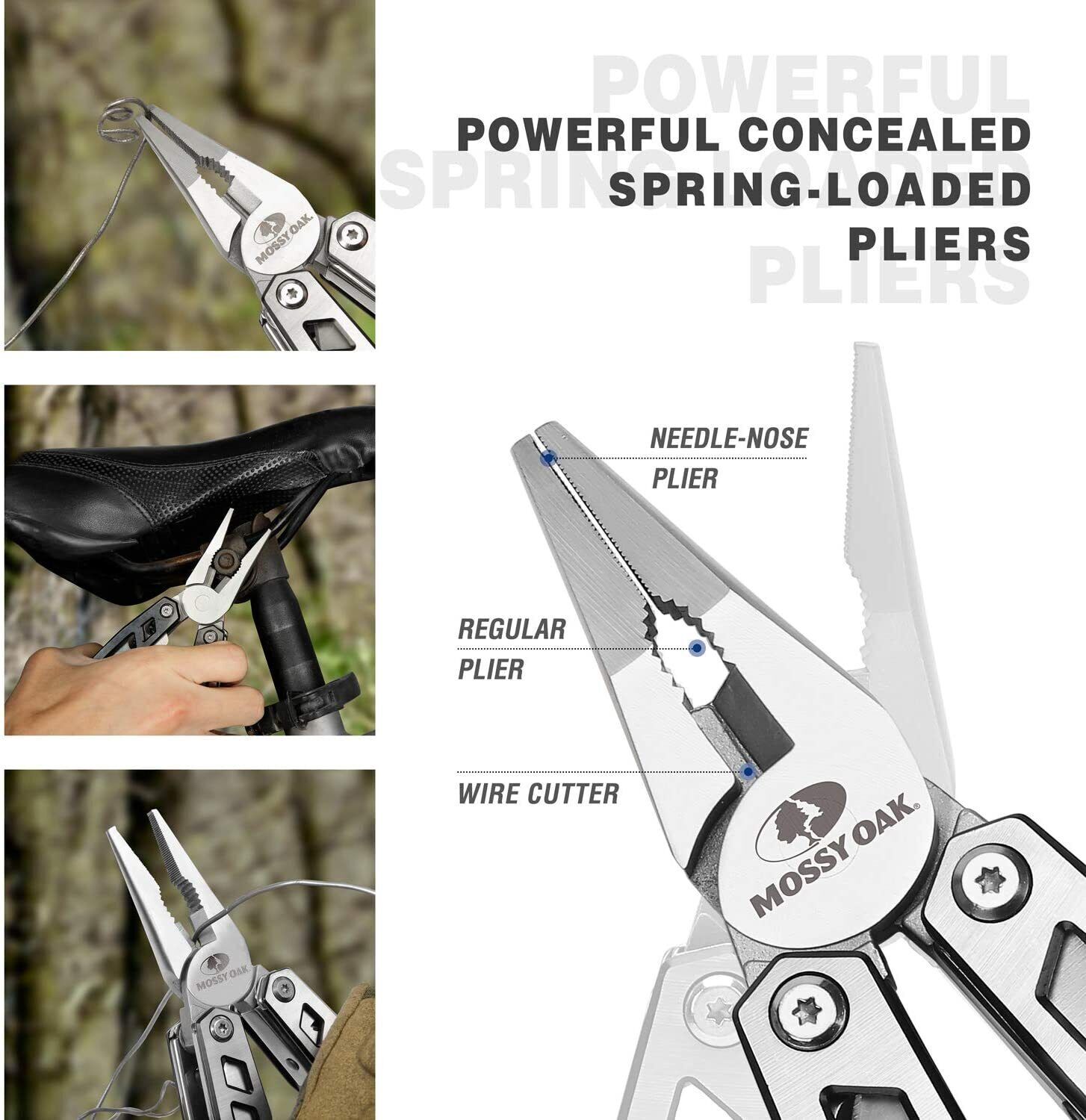 MOSSY OAK Multitool 21-in-1 Multi Tool Pocket Knife Screwdriver Sleeve Plier Saw