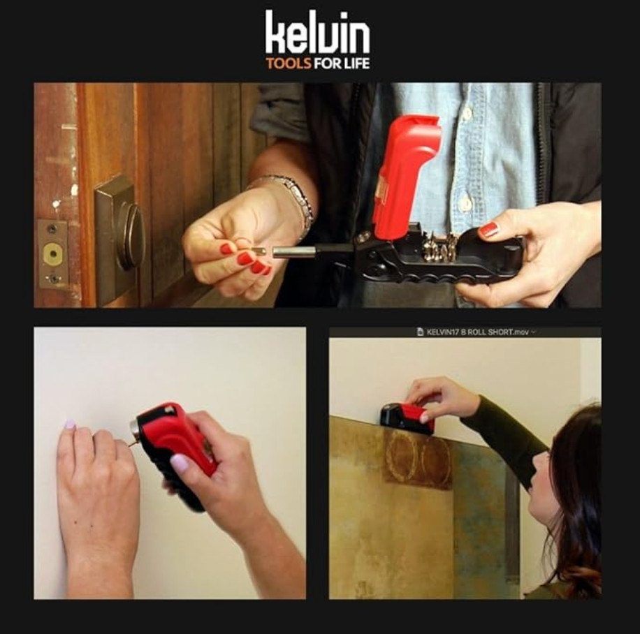 Kelvin Tools Kelvin 17 – The Everyday Multi-Tool with Flashlight, Red/Black