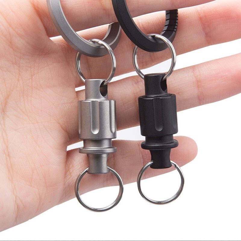 Mini Titanium Alloy Insert Buckle Gimbal Ring Portable Double Keyring Cutter EDC