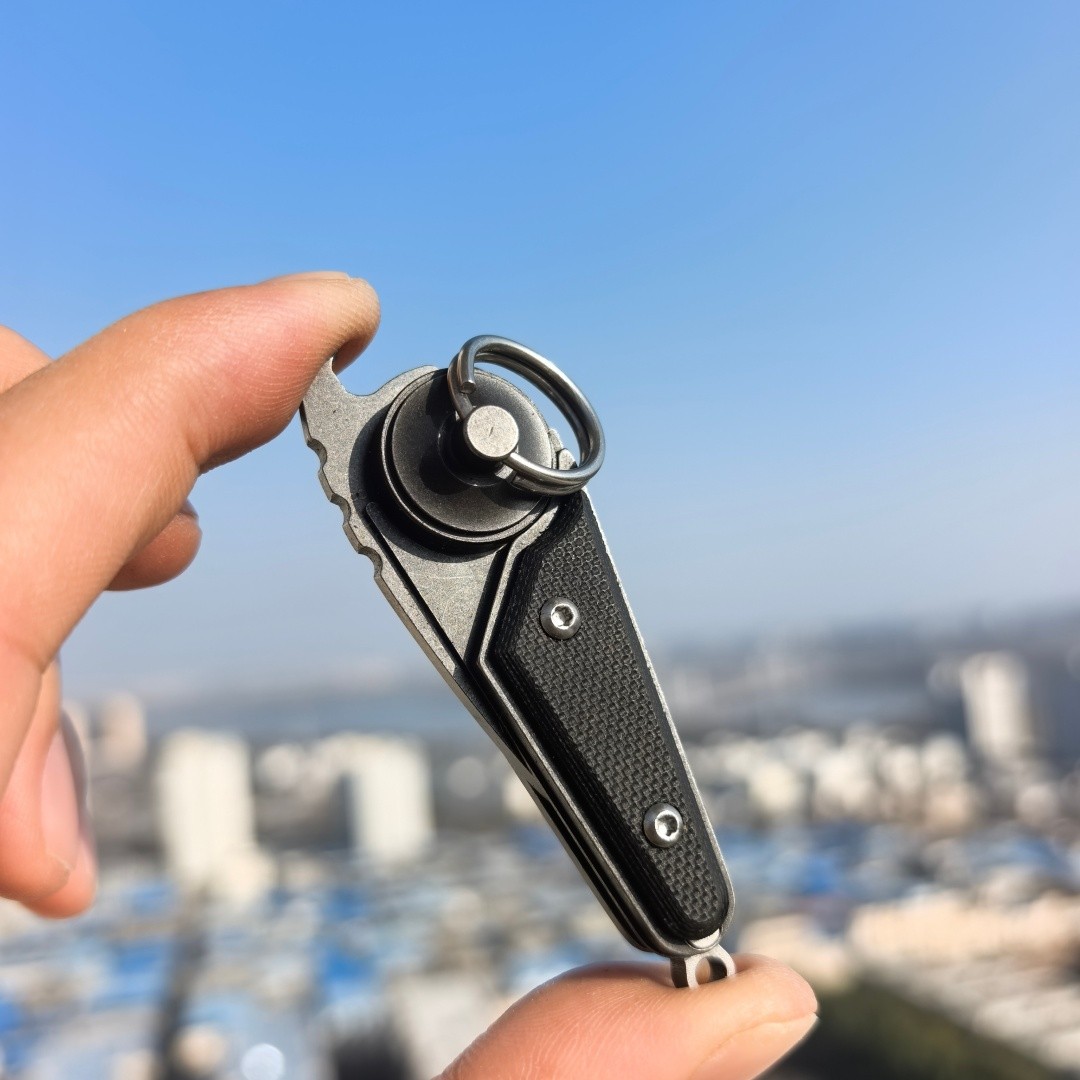 Titanium steel EDC tool, Knob, Folding