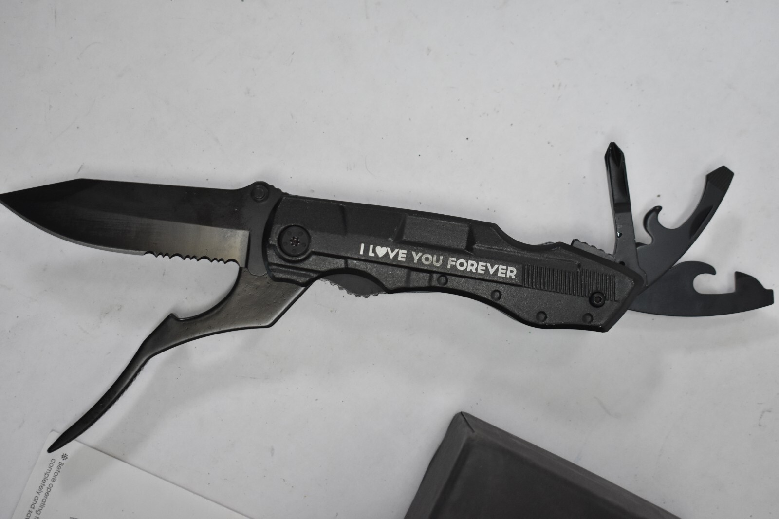 Eteh Multi Tool Pocket Knife For Climbing Camping Cycling Stainless Steel Black
