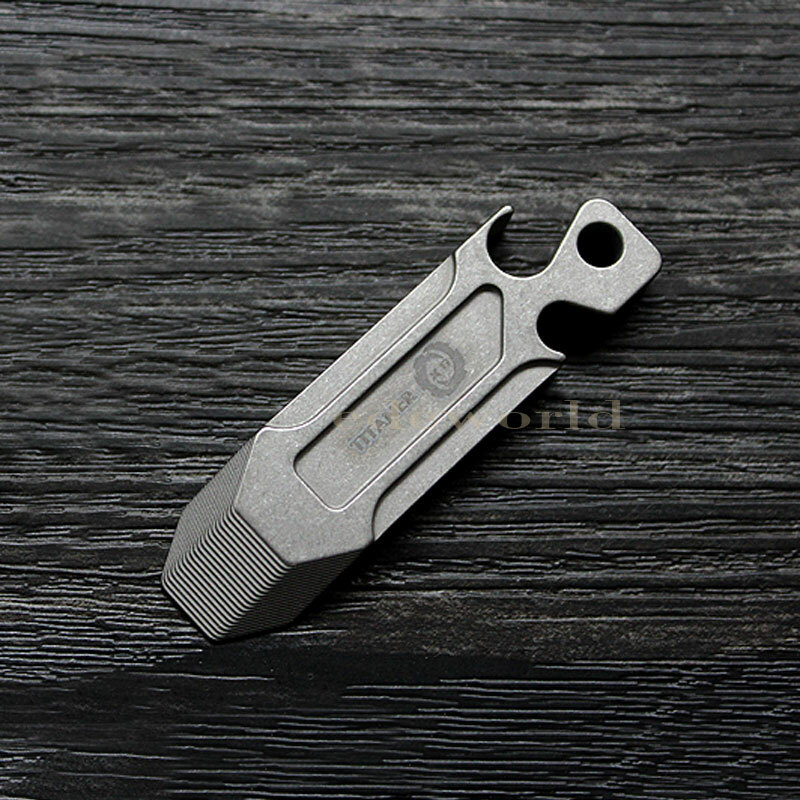 TITANER Titanium TC4 Pry Bar Crowbar Tool Key Chain Pendant EDC Bottle Opener