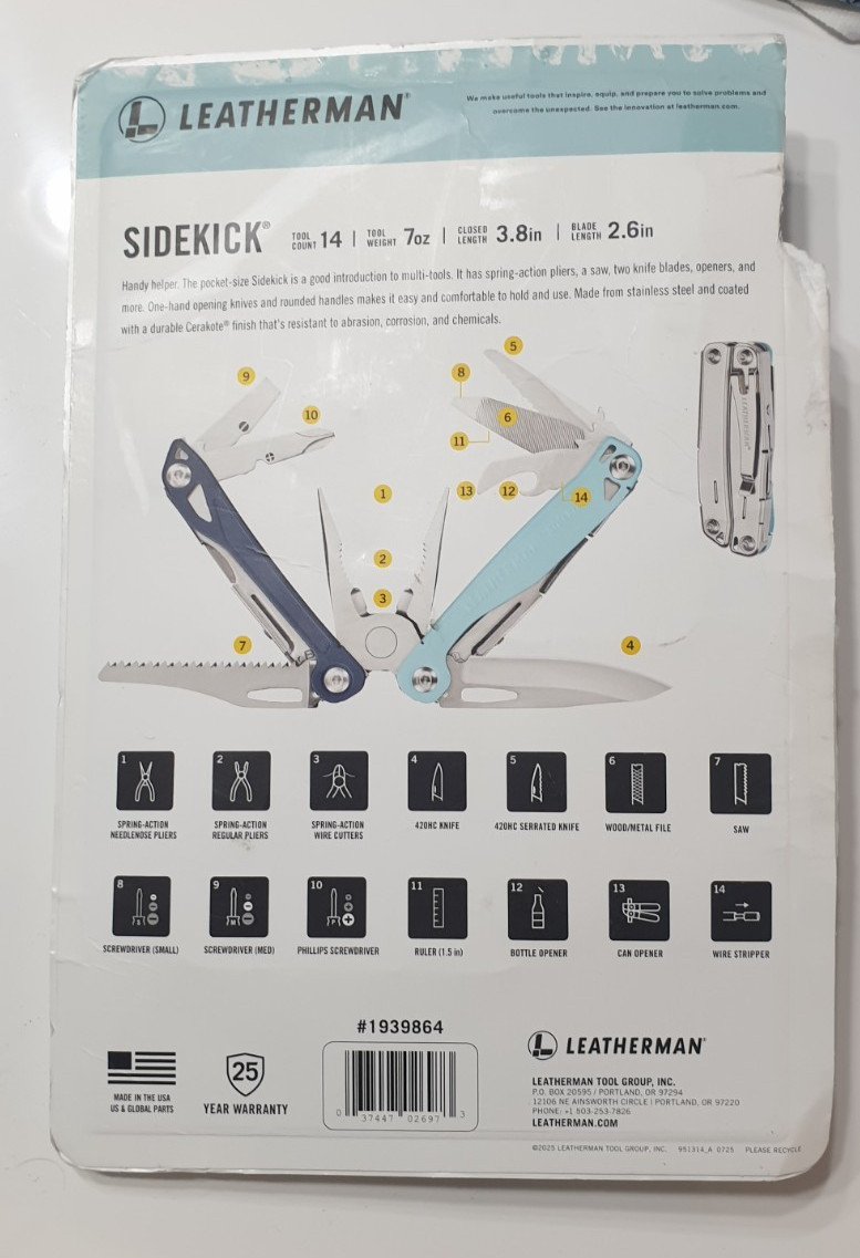 🔥 Leatherman Sidekick Collectable Rare Blue Color New In Blister Last One