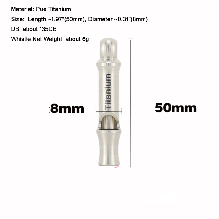 New Small Pure Titanium Whistle Portable EDC Outdoor Training Whistle 50mm/1.97″