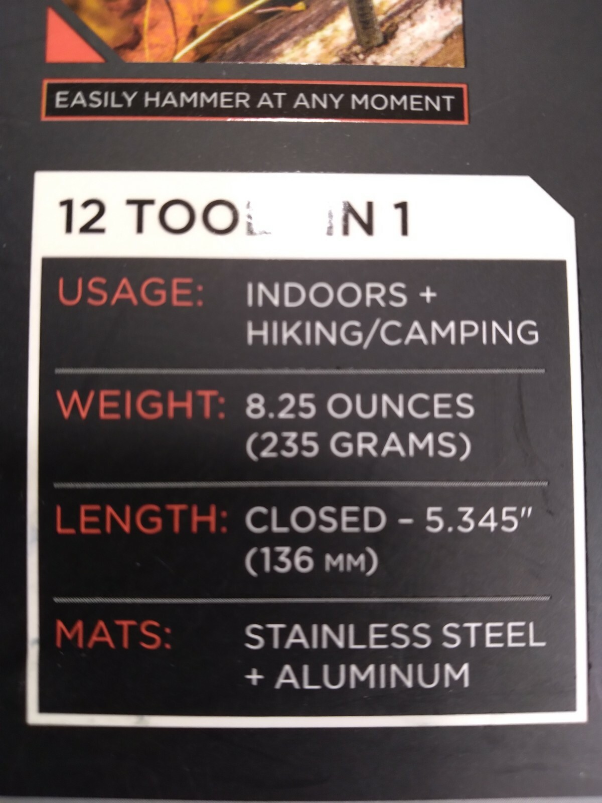 SNAG HD STRIKER 12-IN-1 SURVIVAL MULTI-TOOL NEW, FACTORY SEALED.
