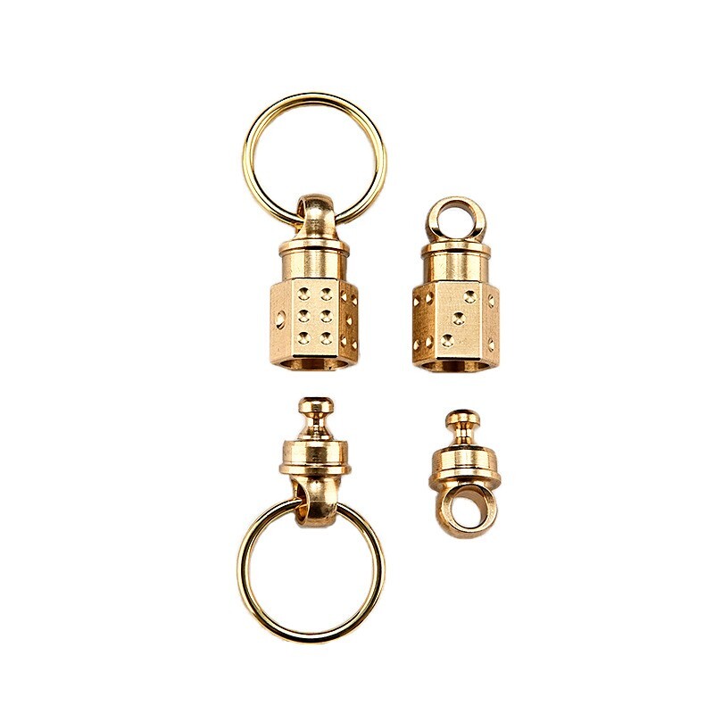 2pcs Solid Brass Quick Release Keychain Portable Car Backpack Key Chain EDC Tool