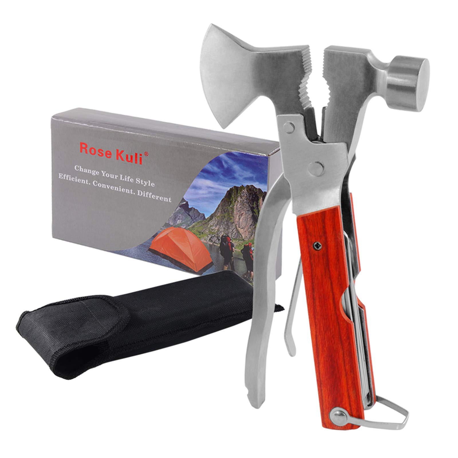 18-in-1 Multitool: Axe, Hammer, Knife – Survival Gear for Men, Dad, Husband