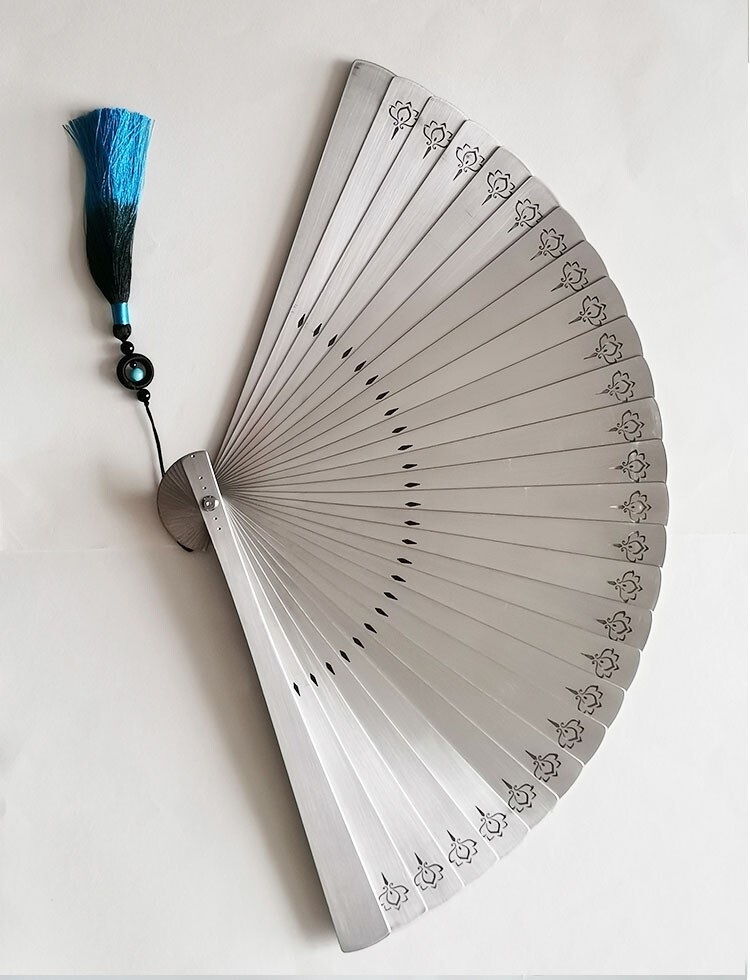Heavy Titanium Alloy Tactical Folding Fan Martial Arts Portable Kung Fu Tool