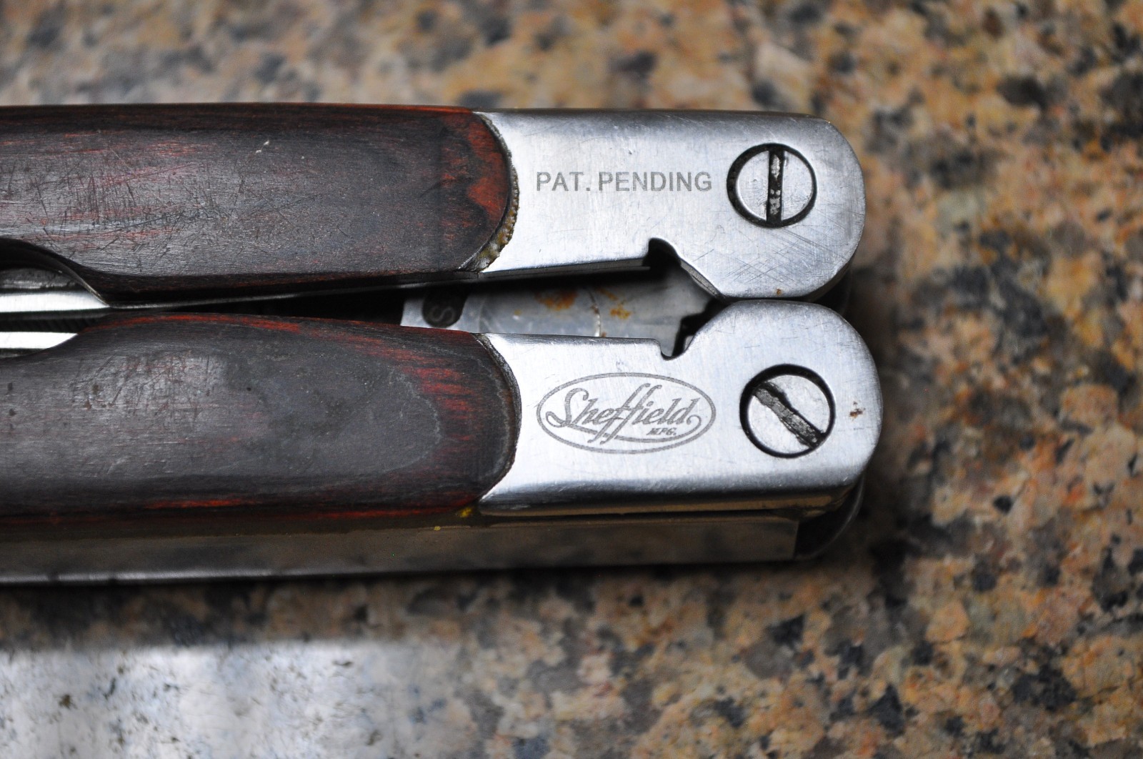 Sheffield 12-In-1 Multi Tool w/ Hardwood Handle Pliers Knife Blades Screwdrivers