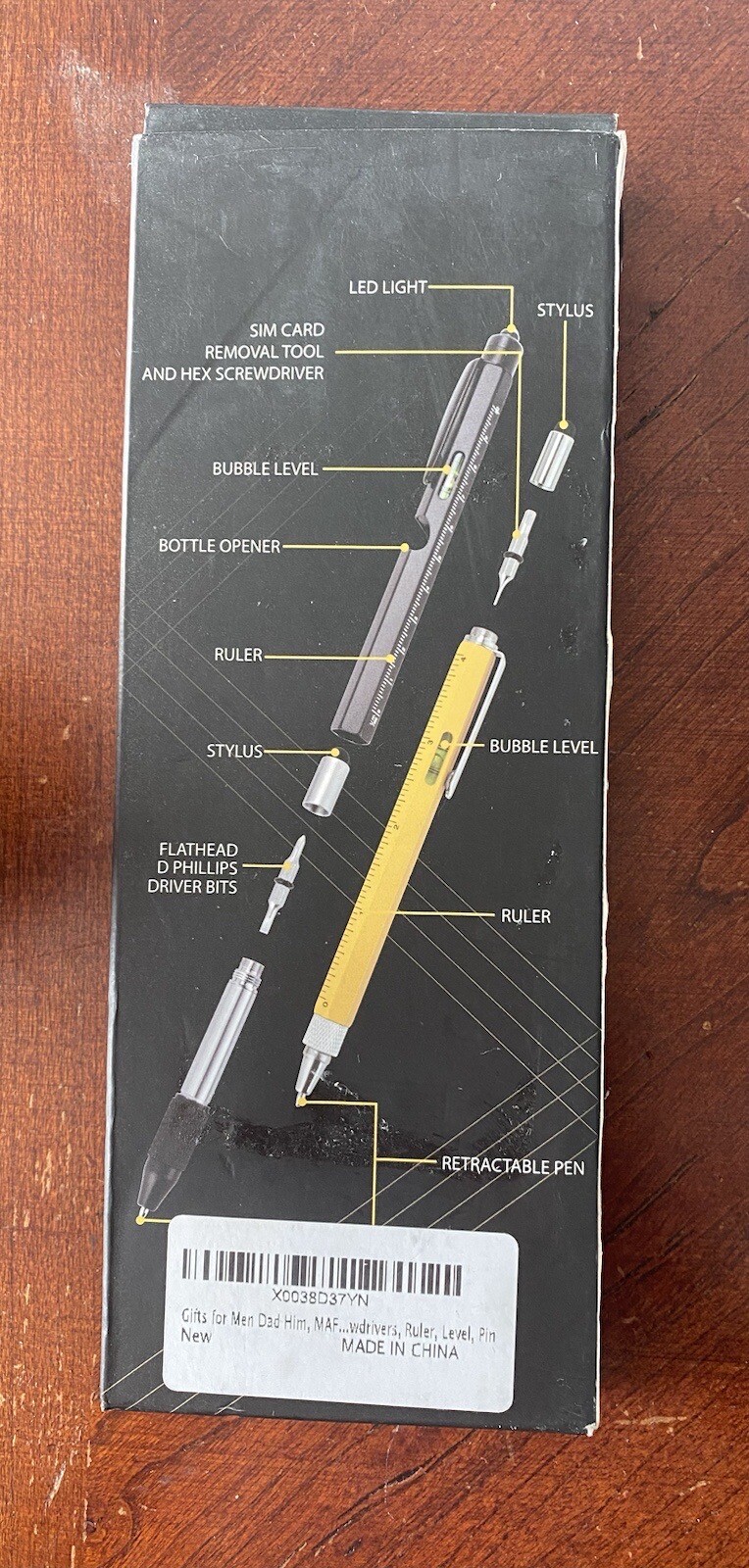 MAFEHAN 10 in 1 Multi-Tool Pen Set sim card stylus led level ruler screw drivers