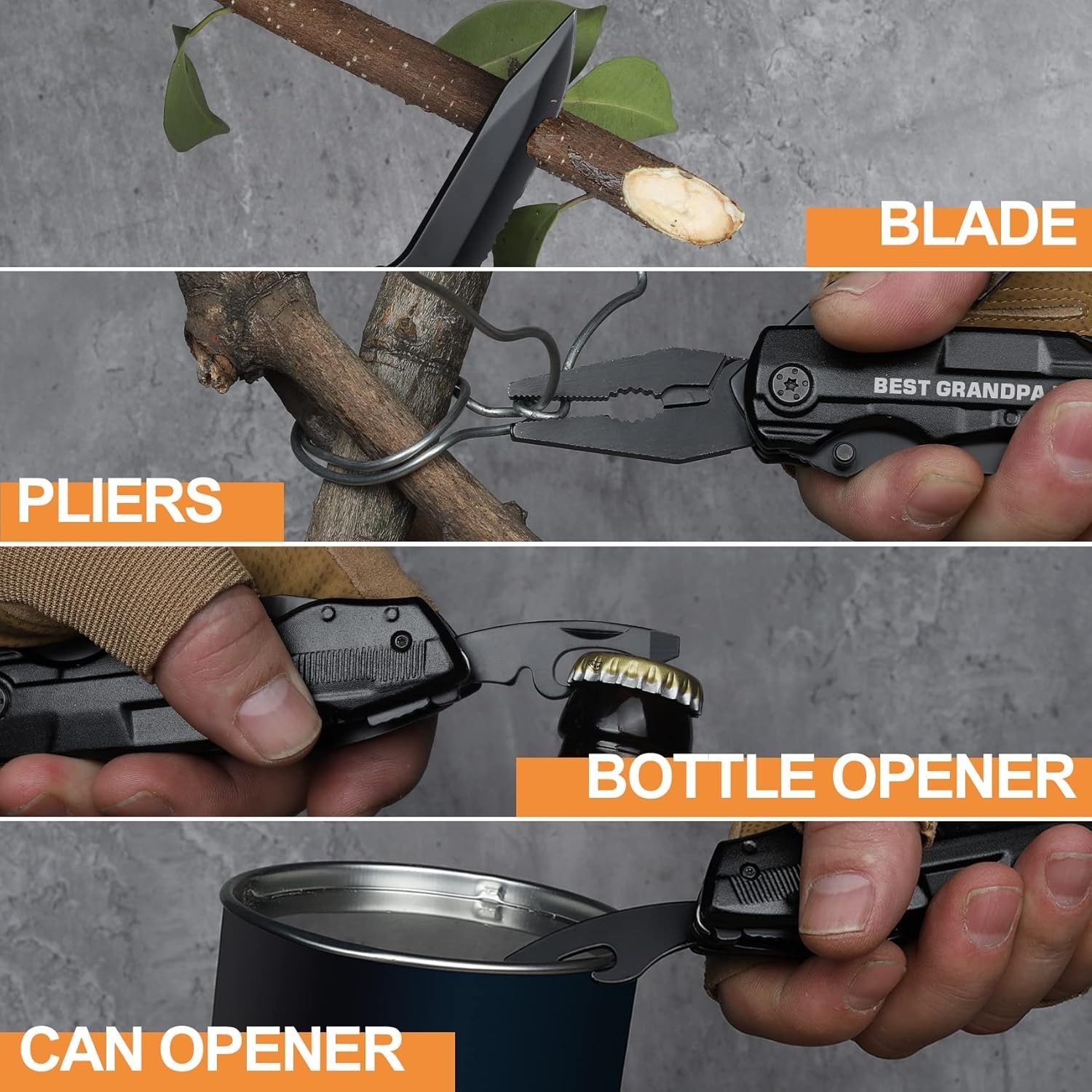 Best Grandpa Ever Multitool Knife Gift for Grandpas Birthday & Father’s Day