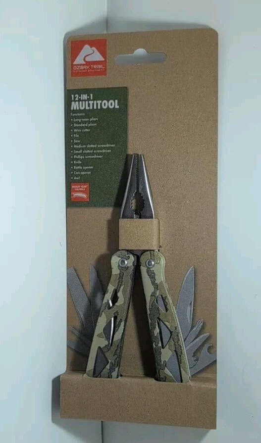 Ozark Trail Camo Multi-Tool 12-in-1, Stainless Steel NEW