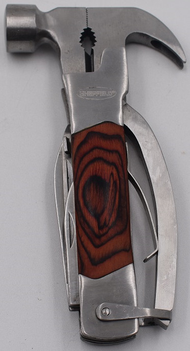 Sheffield Multi Tool Pocket Knife Cutters Saw Hammer File Pliers Camping