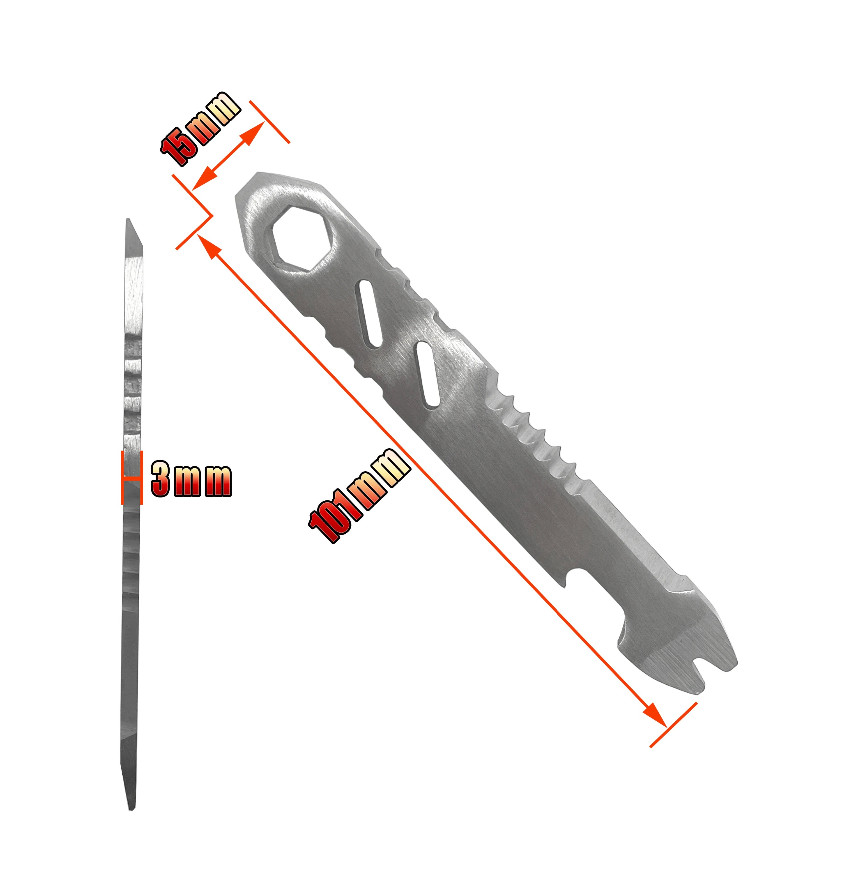 1pc Mini Stainless Steel EDC Crowbar Multi-Function Allen Wrench Bottle Opener