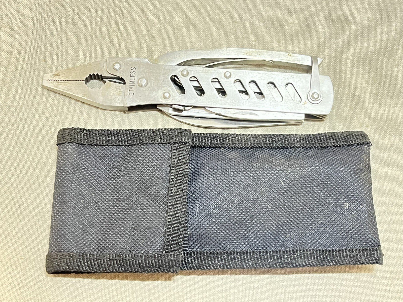 Stainless Steel Multi Fishing Tool With Case Knife Pliers More