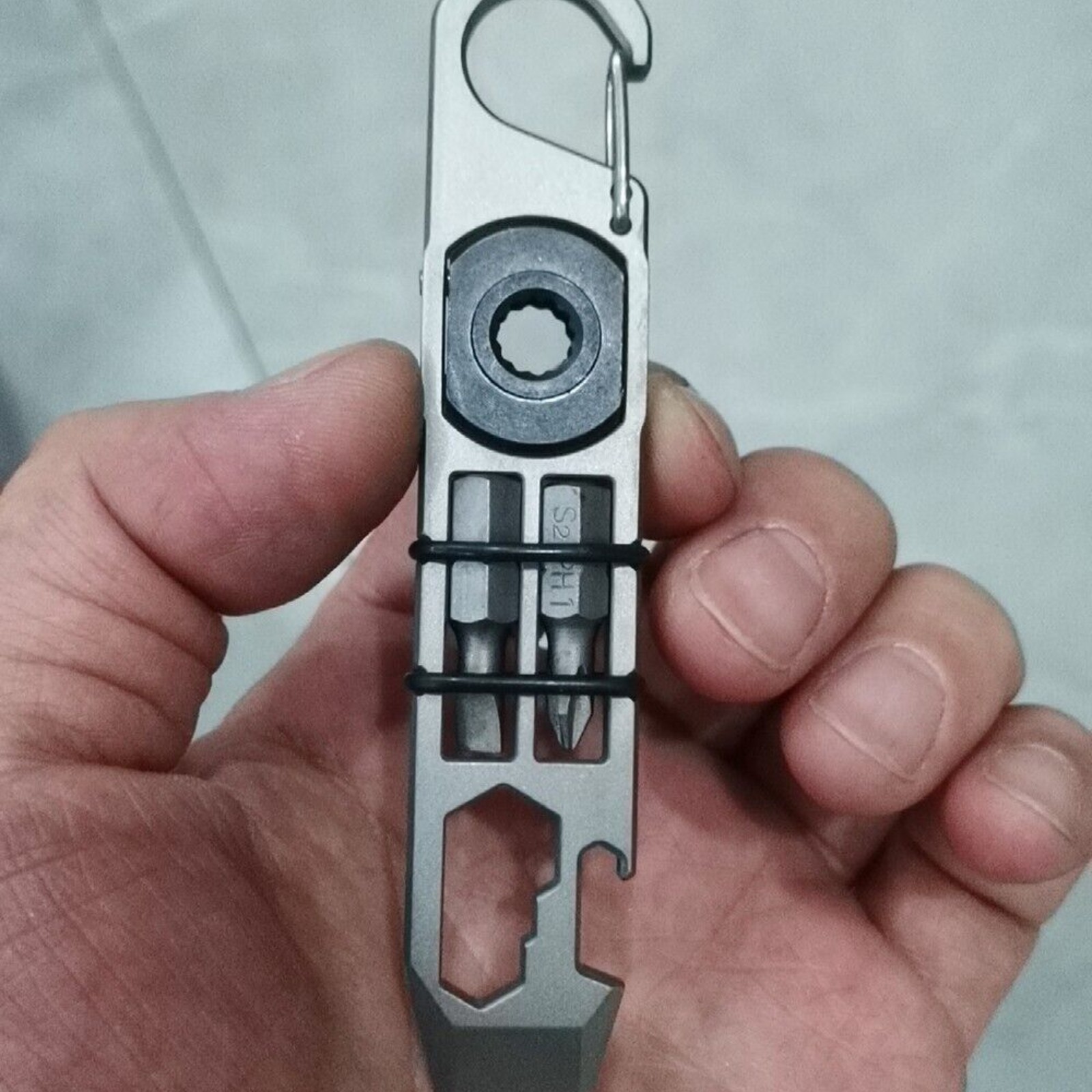 Titanium Alloy Ti Multi Pocket Pry Bar Crowbar EDC Tools Opener Screwdriver