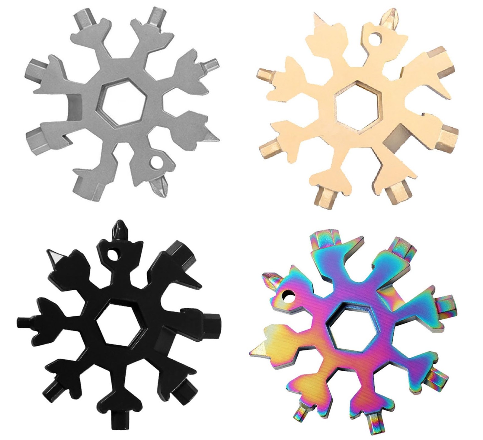 18 In 1 Snowflake Wrench, 4 Pcs 4 Color Alloy Multi-function Screwdriver and …