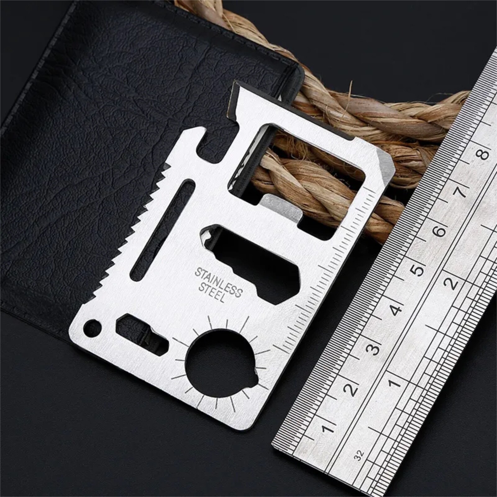 100 Count | 11-in-1 Survival Pocket Card Tool Outdoor Camping Emergency Knife