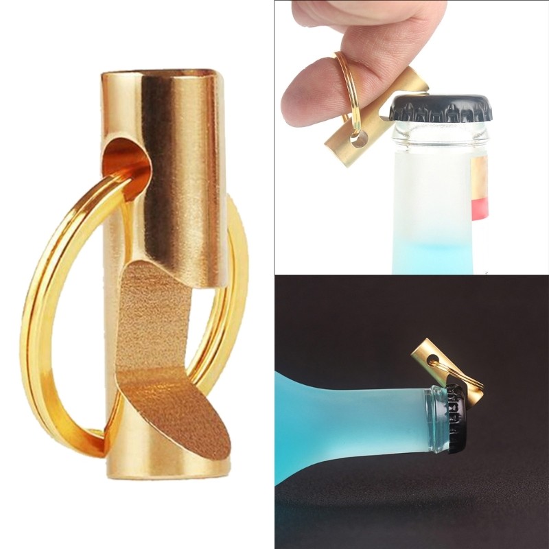 Brass Creative Mini Key Chain Opener Portable Tool Gadgets Opener with Key Ring