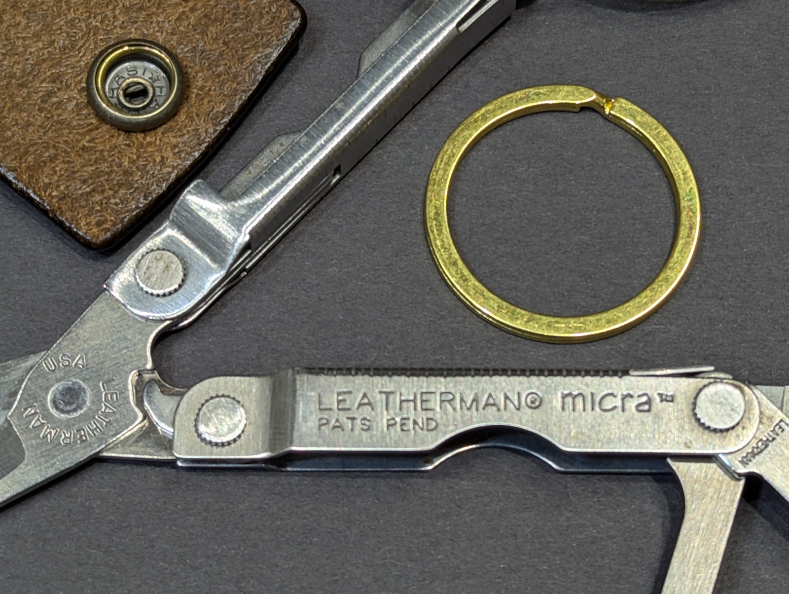Leatherman Micra Keychain Tool w/ Custom Handmade Leather Holster