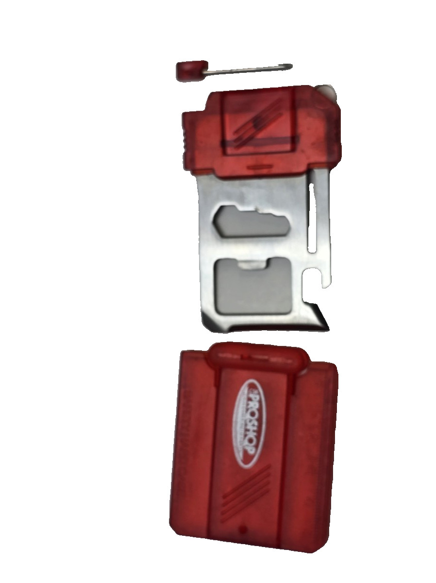 CSK Proshop Credit Card Size Multi Survival Tool 11 in 1 Red Safety Hard Case
