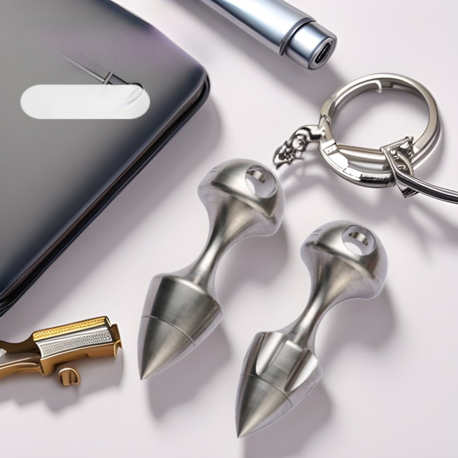 TC4 Titanium Alloy Waterproof Box keychain Necklace Pendant Outdoor EDC Tool