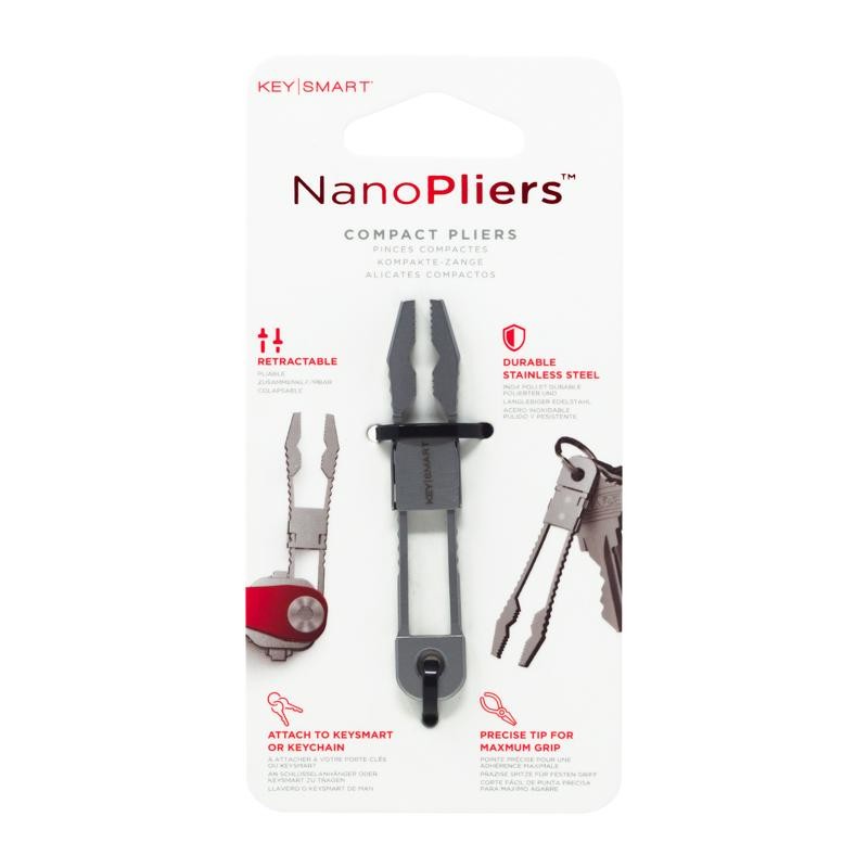 KeySmart Nano Pliers Stainless Steel Silver Compact Key Tool