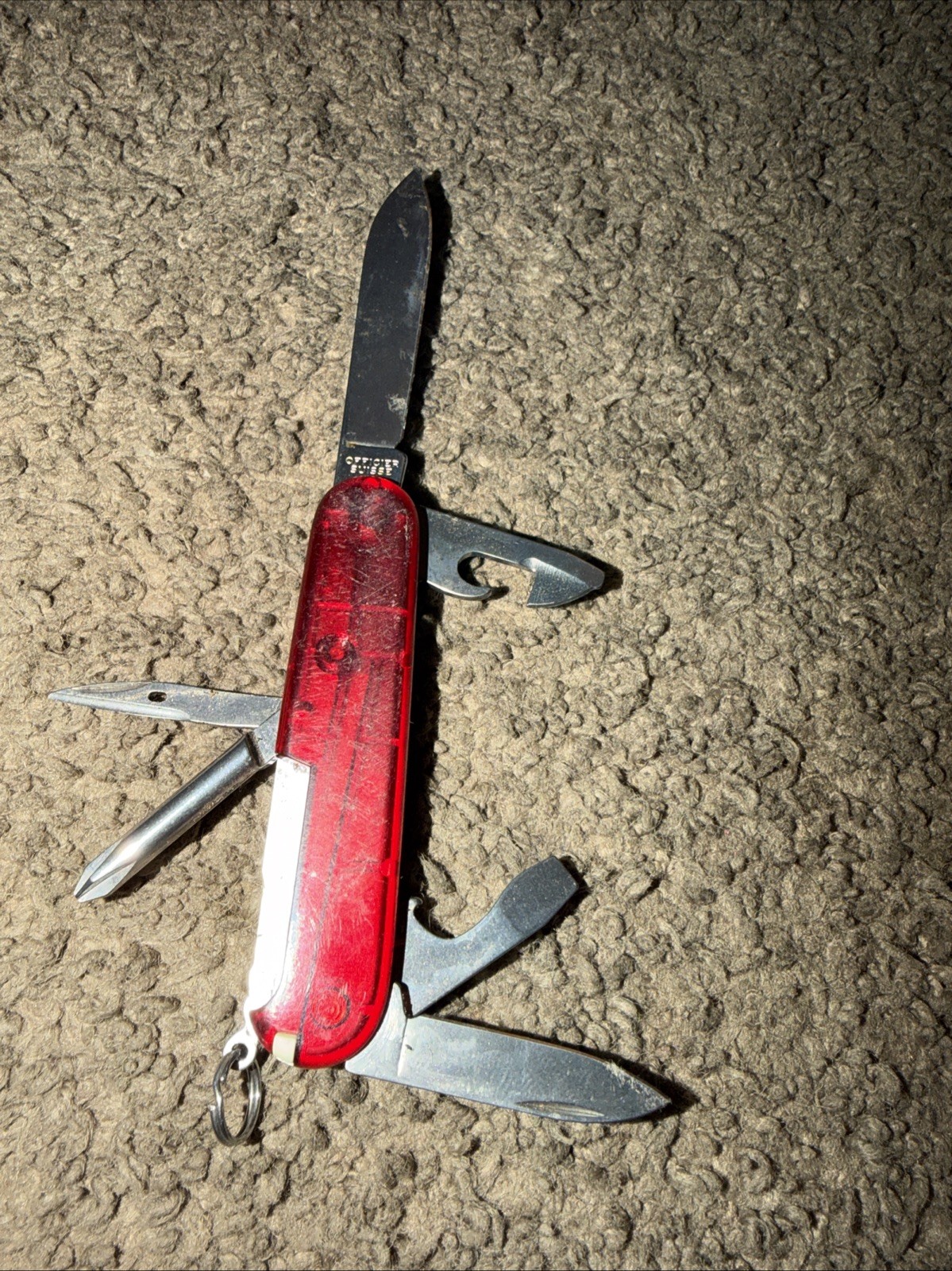Victorinox Officier Suisse TRANSPARENT Red Swiss Made Army Knife Multi Tool