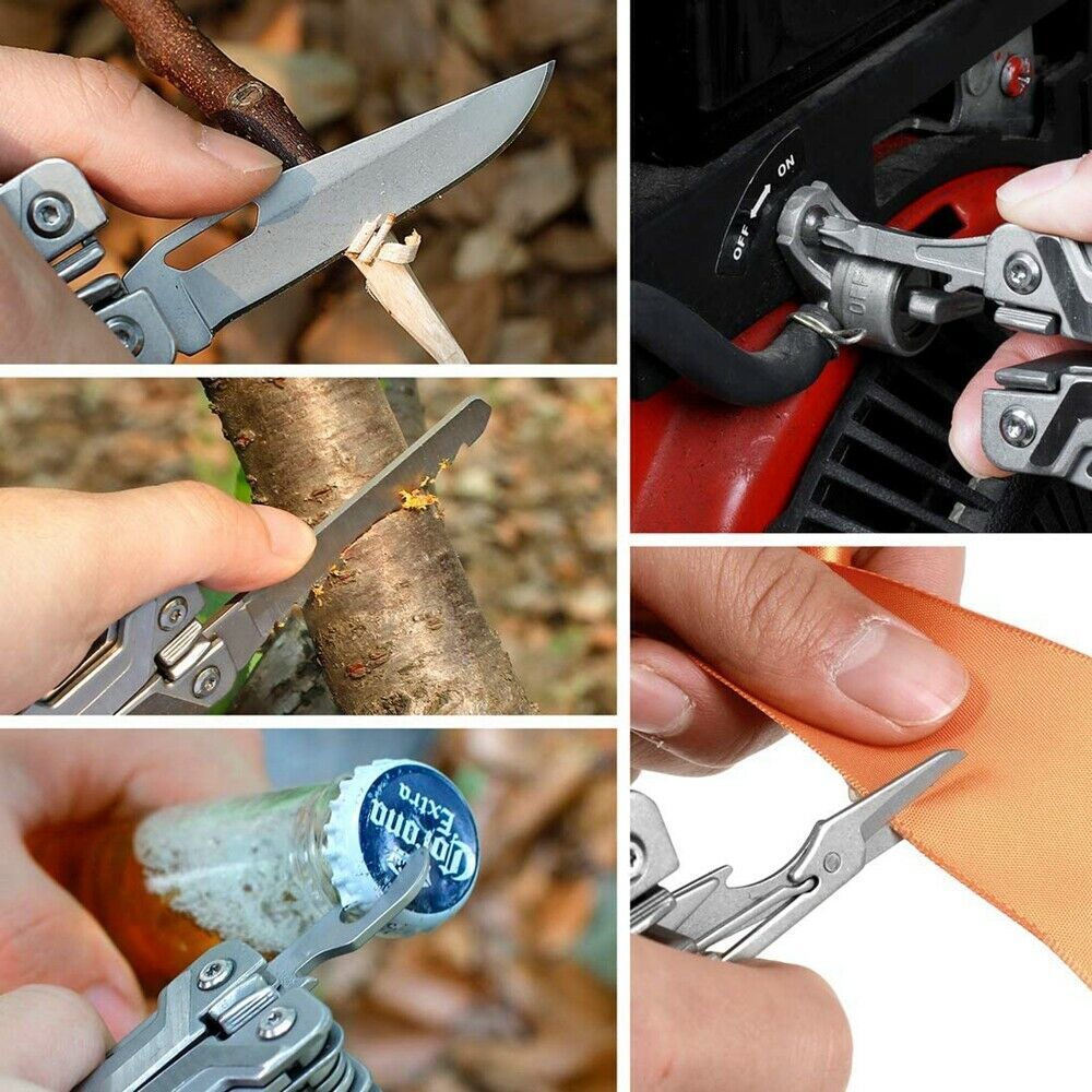 Multi Tool Pocket Knife 21-in-1/15-in-1 w/Safety Locking Multitool Pliers&Sheath