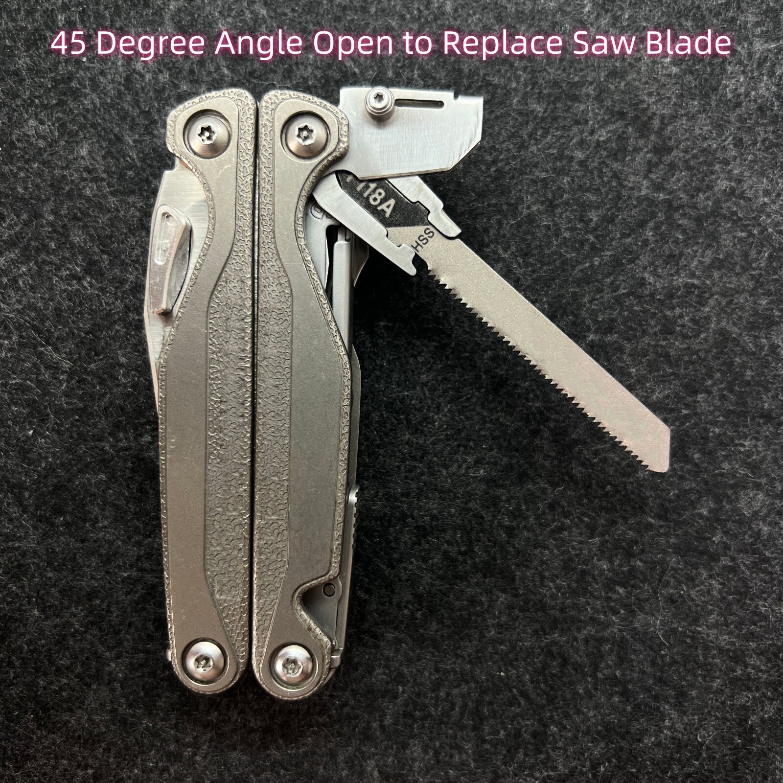 Stainless steel Saw T-Shank Holder with Thumb Grip for Leatherman TTI Wave
