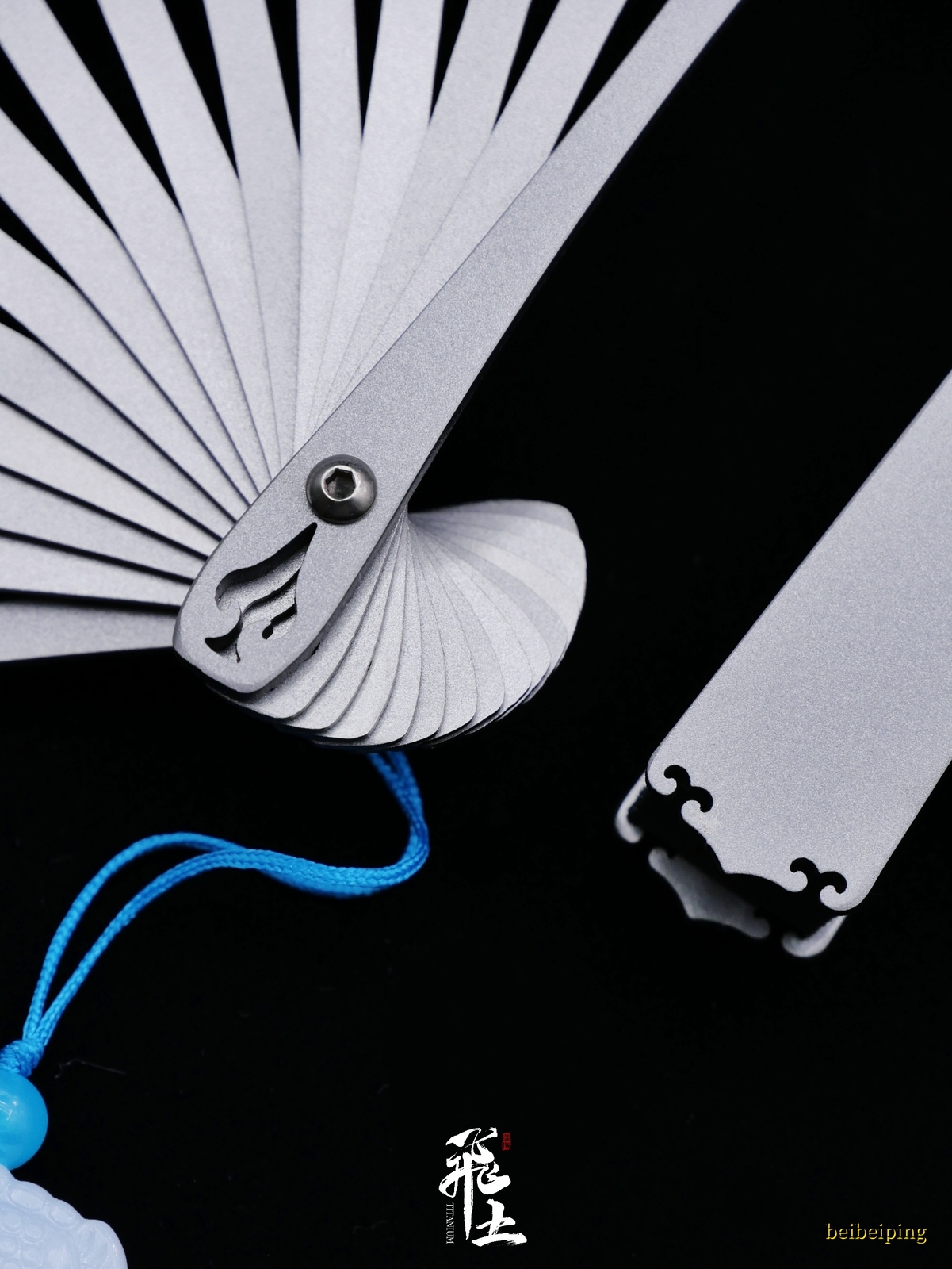 6” Titanium Alloy Folding Fan Martial Arts Portable Carving Kung Fu Tai Ji NEW