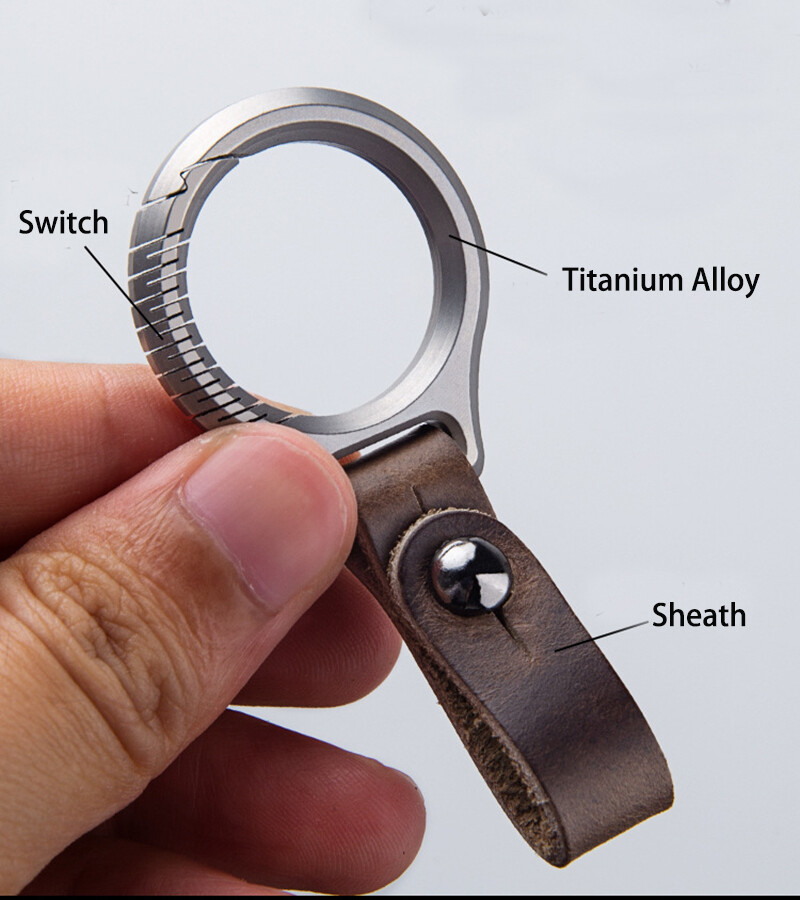 EDC Titanium Alloy Leather Porable Hanging Buckle Car Keychain Key Belt Waist