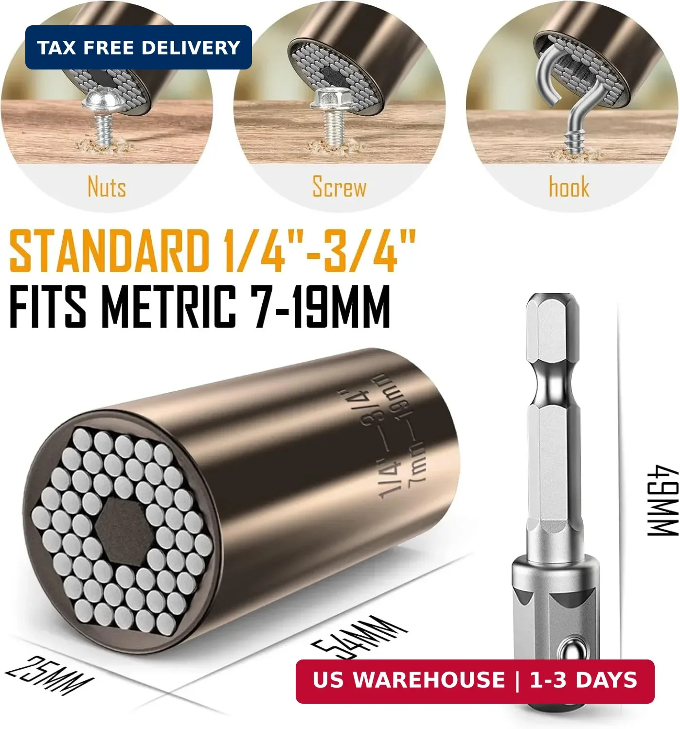 Lenski Fathers Day Gift from Daughter Wife Son Kids, Universal Socket Fathers Da
