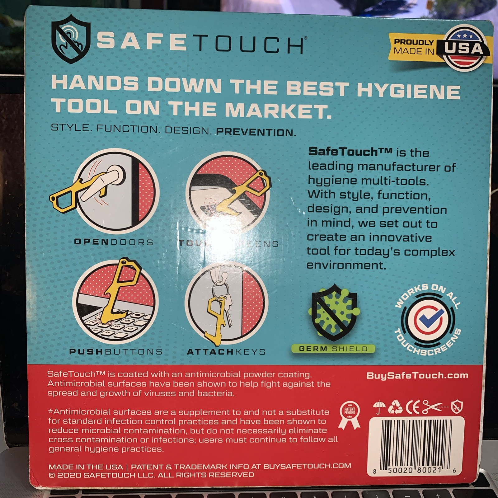SafeTouch Hygiene Multi-Tool Works on Touch Screen Made in USA (2 Pack)