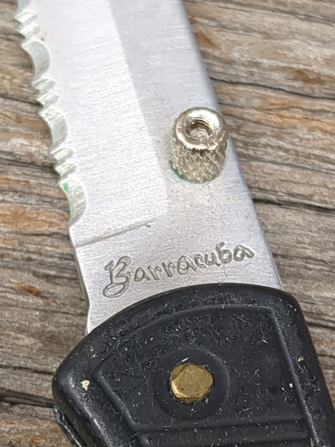 Barracuda Folding Pocket Knife Partially Serrated Stainless Steel China