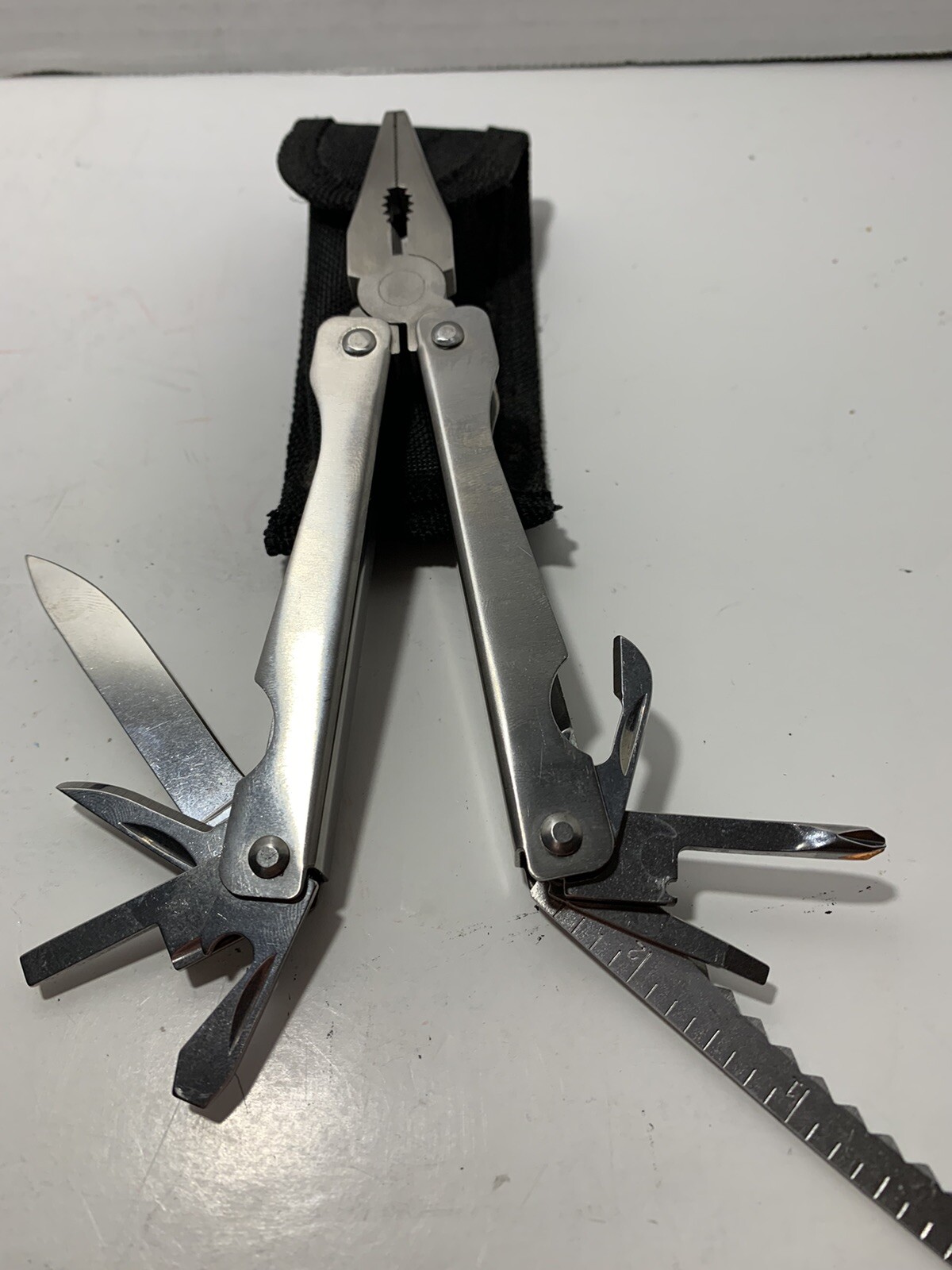 Lot of 3 Multitools Unbranded MultiPlier Plier Pocket Folding Knife 2 w/sheaths