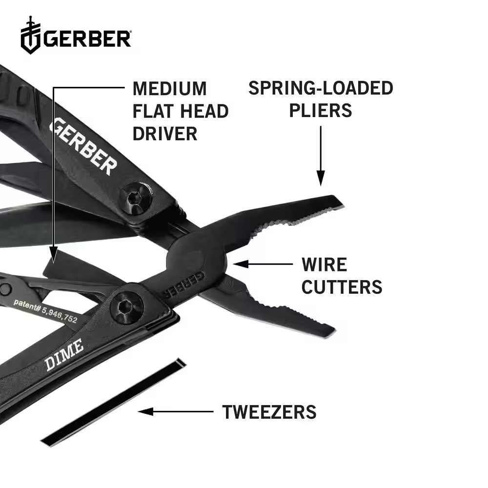Gerber Dime 10 in 1 Multi Tool in Black 31