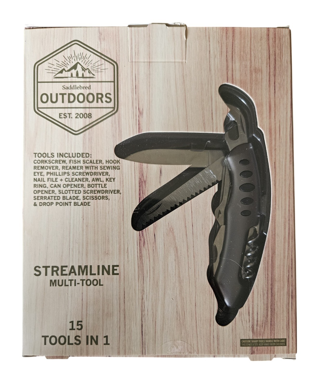 Saddlebred Outdoors Streamline Multi-Tool – 15 Tools in 1 – New