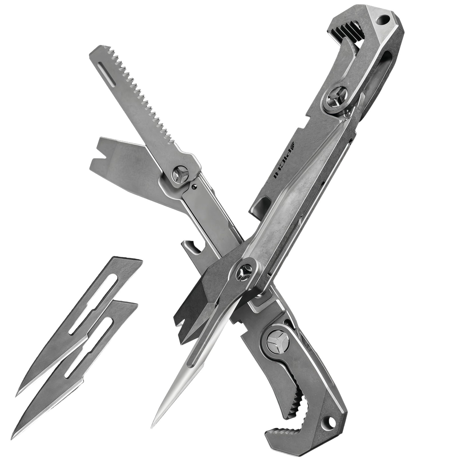 X2S Titanium Multitool EDC Multitools 6-In-Pocket Wrench Pry Bar Crowbar Scre…