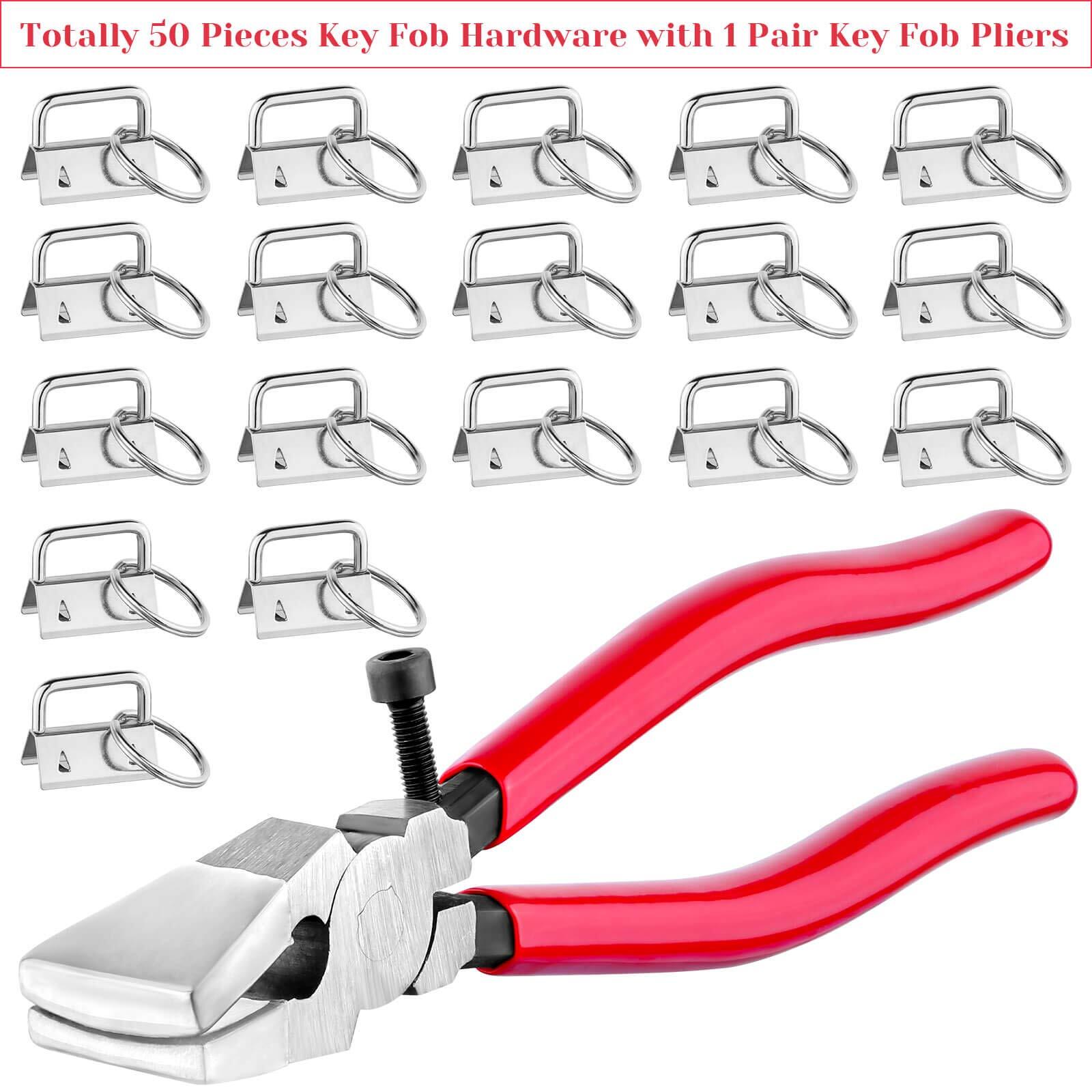 50 Pcs 1 Inch Key Fob Hardware with Key Fob Fliers Keychain Hardware Kit