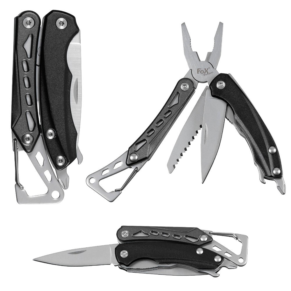 Multifunction Tool Mini with Carabiner Pliers Knife Saw Screwdriver EDC