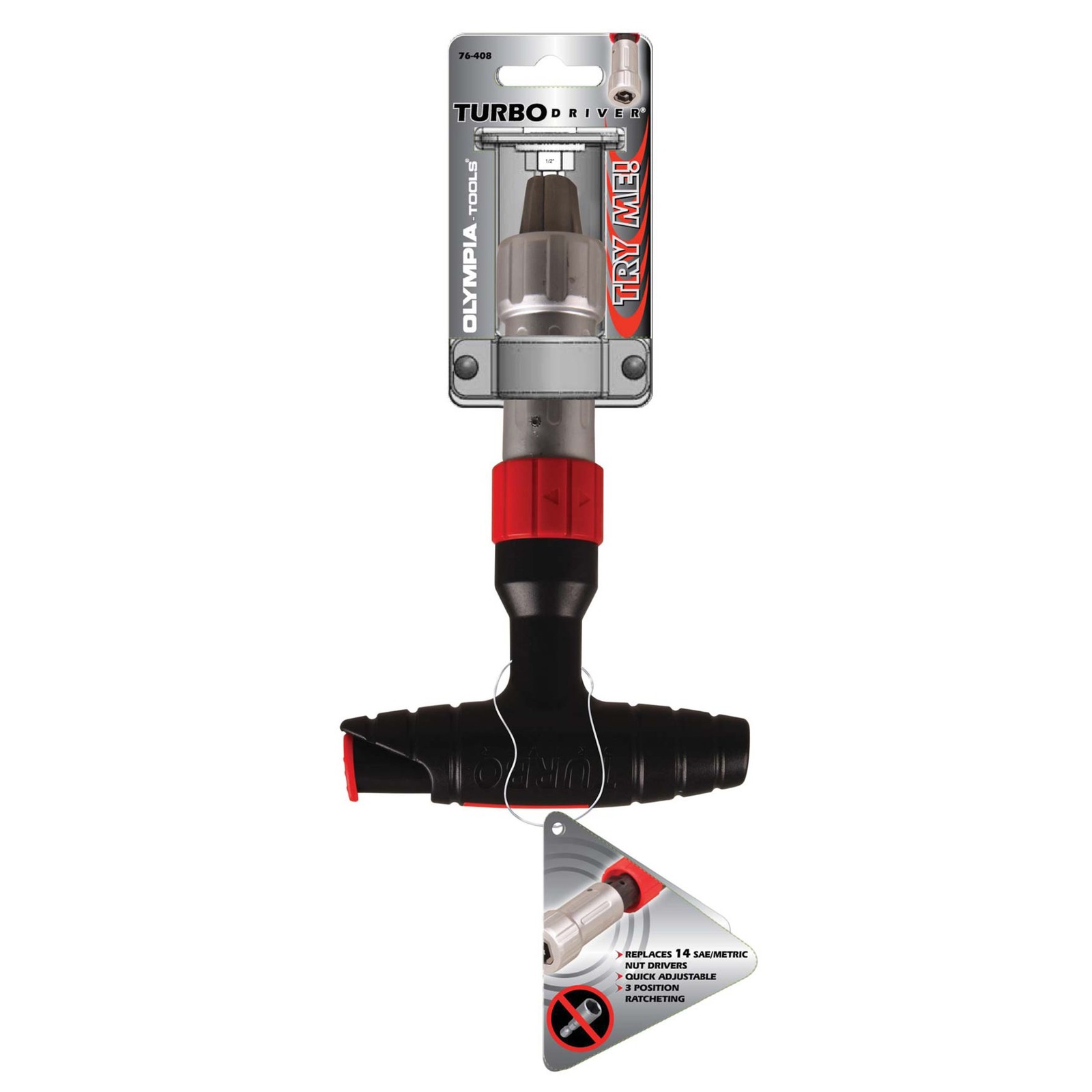 Turbo Driver 76-408 Ratcheting Quick Adjusting Universal T-Handle Wrench and …