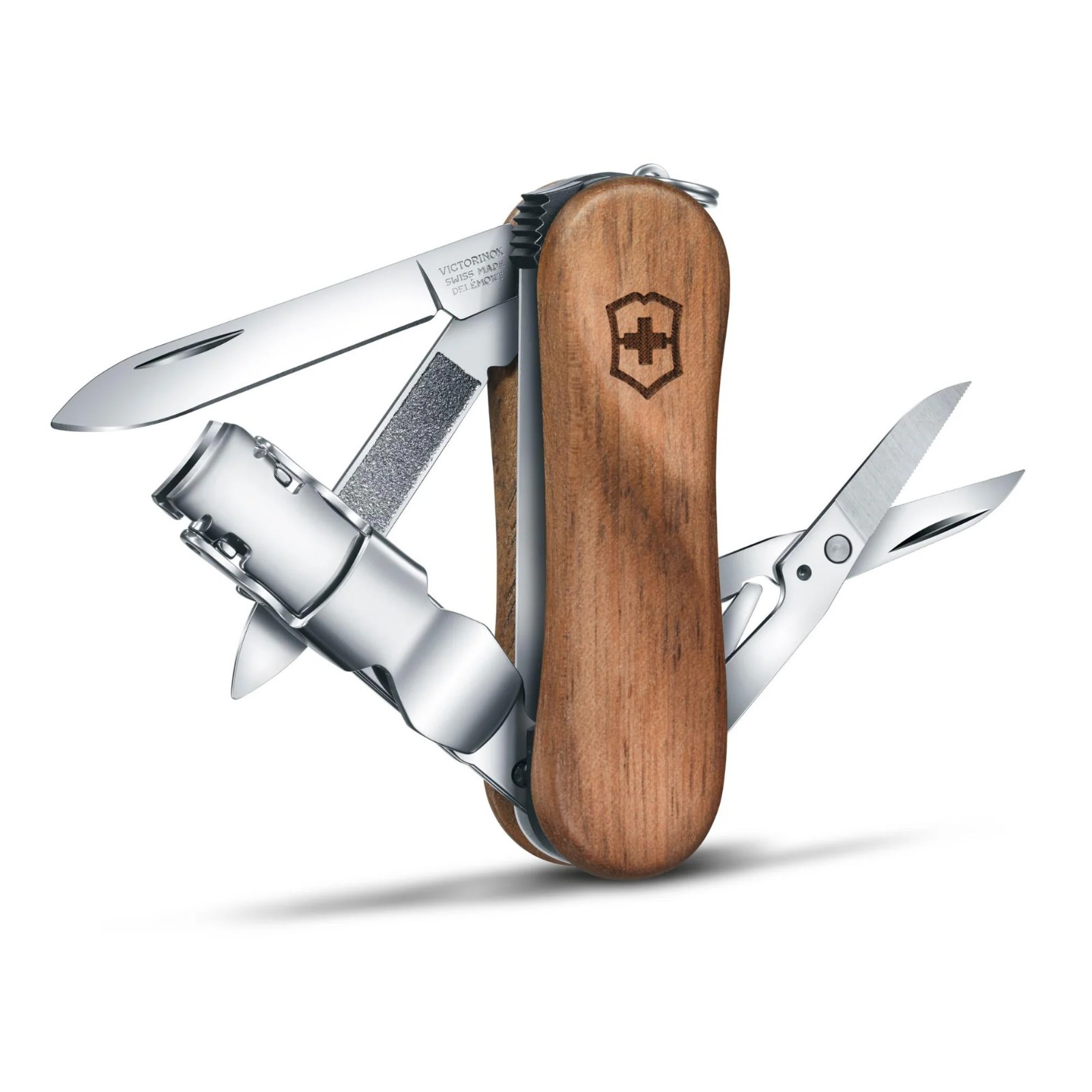 Victorinox Nail Clip 580 Wood Small Swiss Army Knife with Nail Clipper
