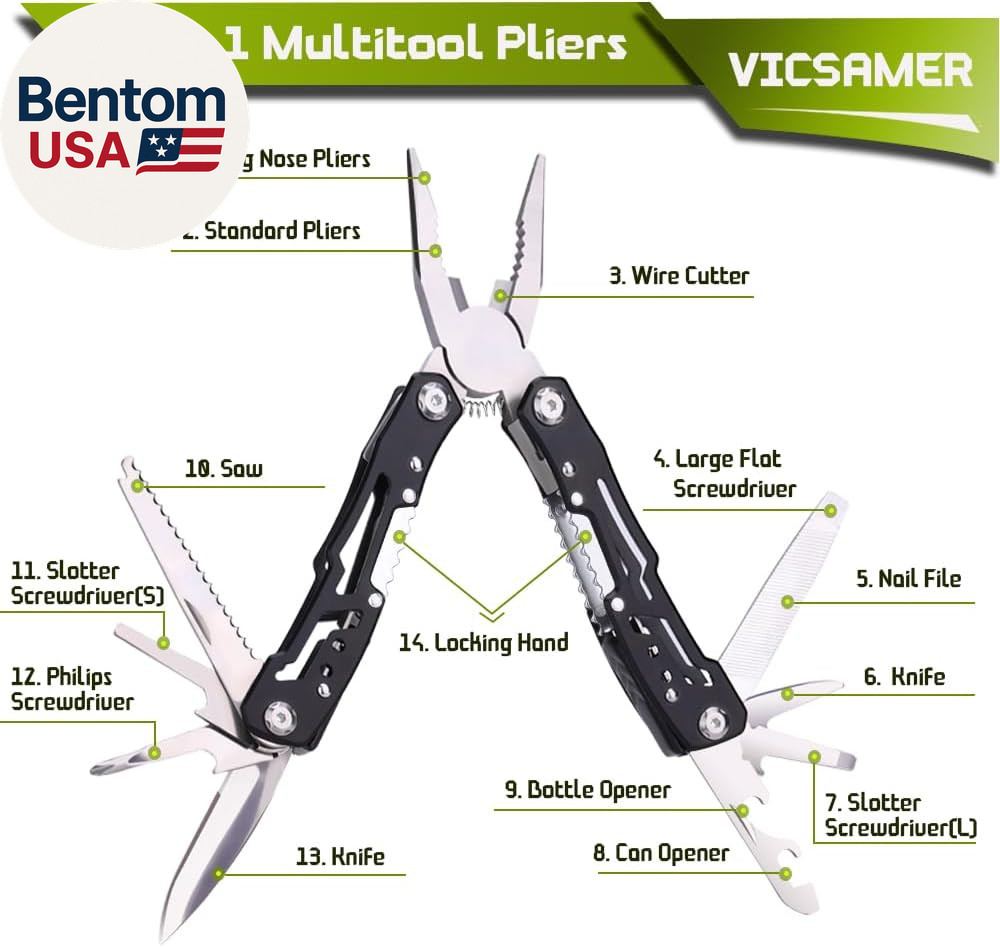 14 in 1 Multitool Pliers Gives One Whistle as a Gift, Professional Pocket Pliers