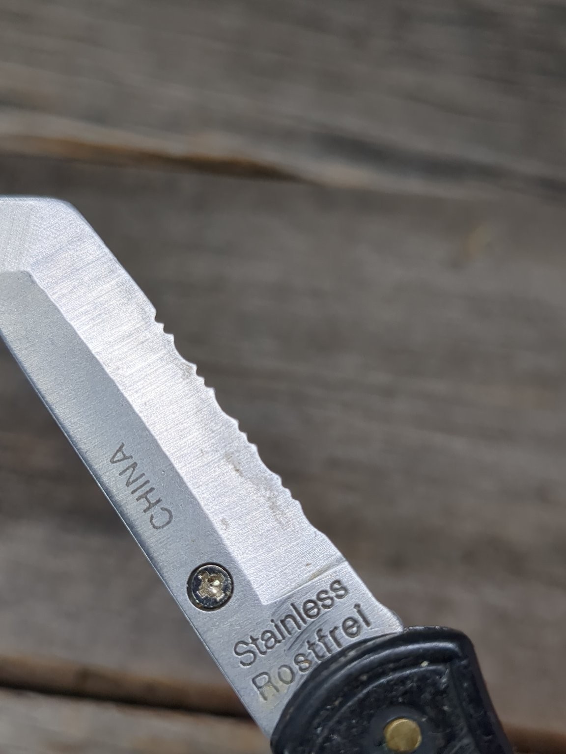 Barracuda Folding Pocket Knife Partially Serrated Stainless Steel China