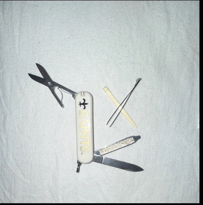 Swiss Army Brands Ltd. White Multi-Tool Knife Scissors Nail File Ring