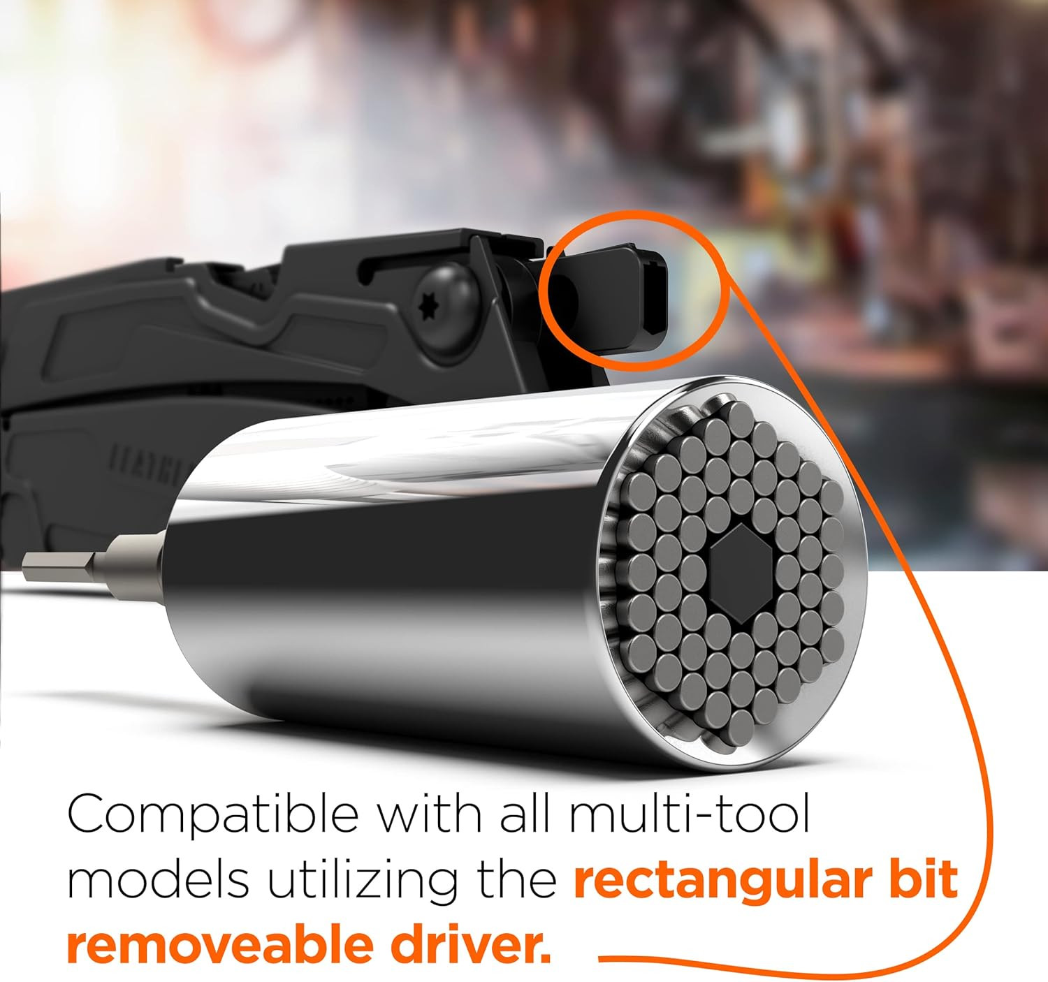 Universal Socket Adapter Compatible with Leatherman Flat Bit System – Skeletool,