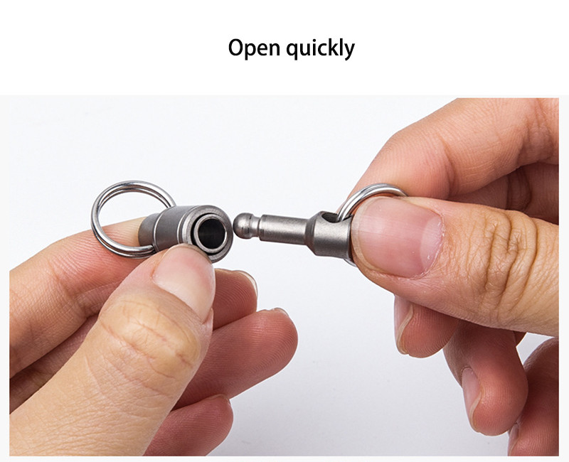 Titanium Alloy 360 Degree Quick Release Hanging Buckle Elastic Keychain Key Ring