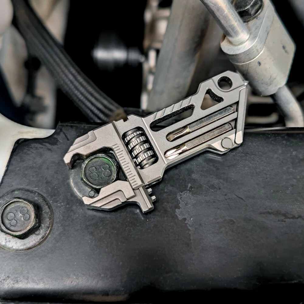 EDC Titanium Alloy Mini Adjustable Spanner Wrench Portable Repair Tools