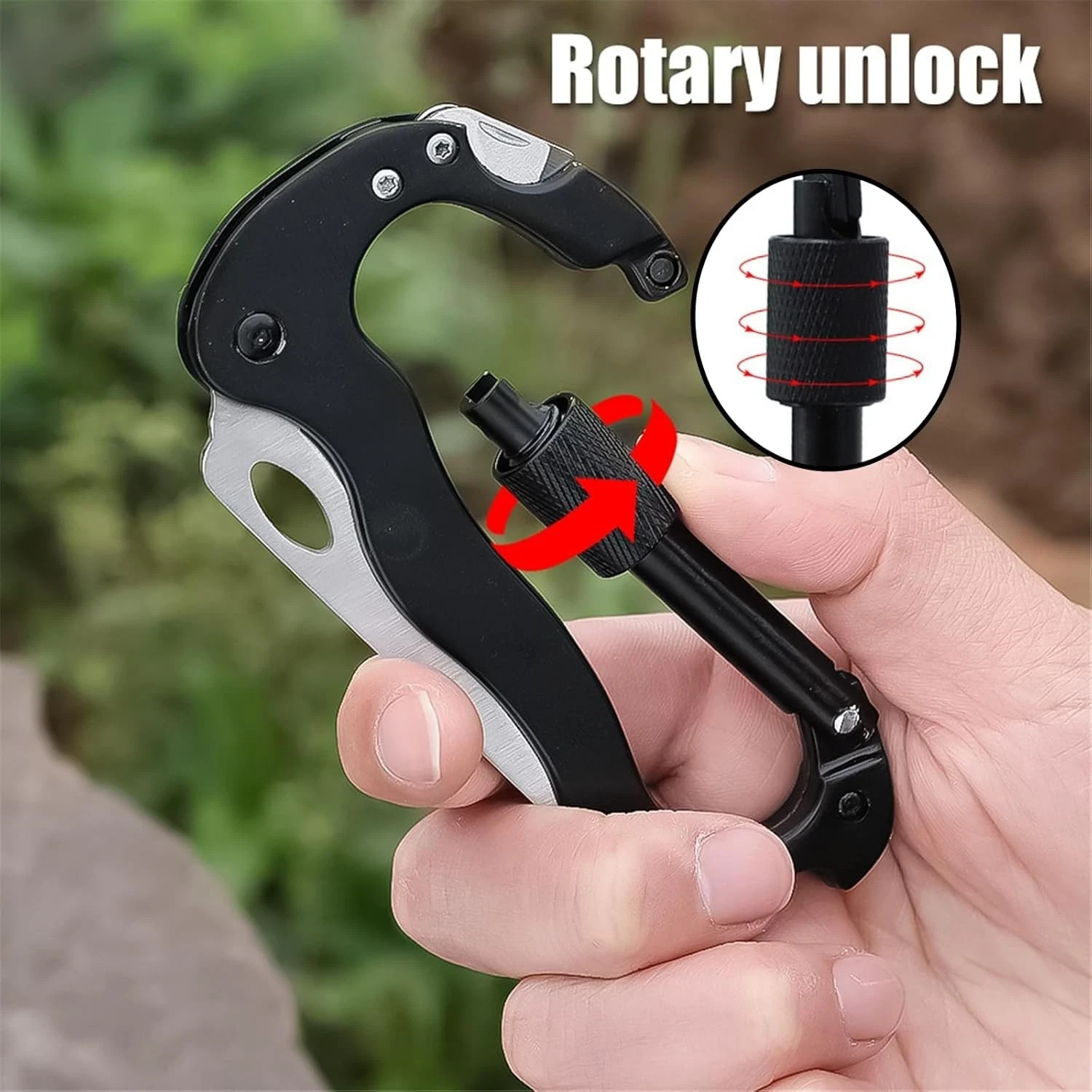 Multitool Carabiner with Pocket Knife Keychain Clip Screwdriver Bottle Opener US